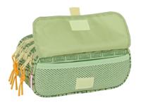 Pennenetui met 3 vakken Mufasa Groen Beige 21,5 x 10 x 8 cm - thumbnail