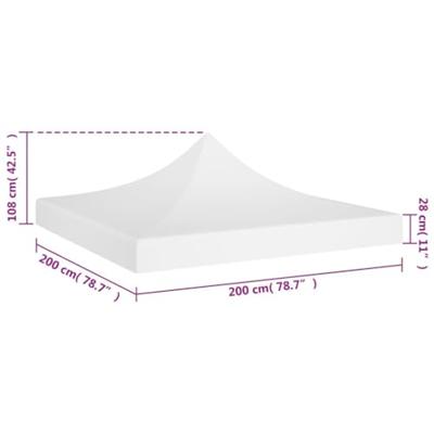 VidaXL Partytentdak 270 g/m² 2x2 m wit