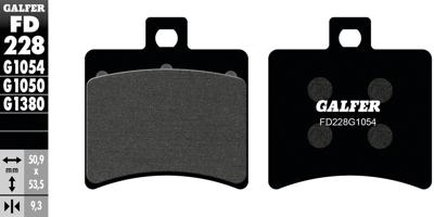 GALFER remblokken "fd228" brake pad fd228 g1054 organic standard