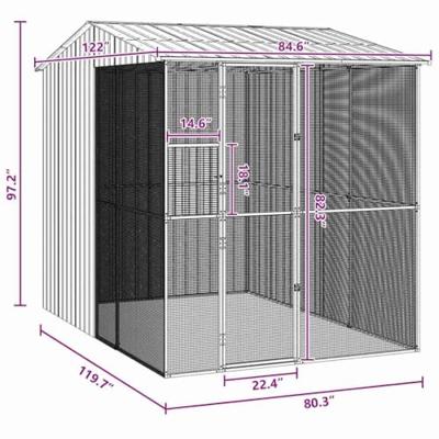 Vogelkooi Antraciet 215 x 310 x 247 cm Gegalvaniseerd staal