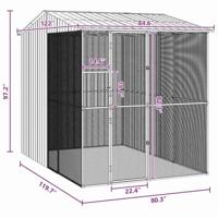 Vogelkooi Antraciet 215 x 310 x 247 cm Gegalvaniseerd staal - thumbnail