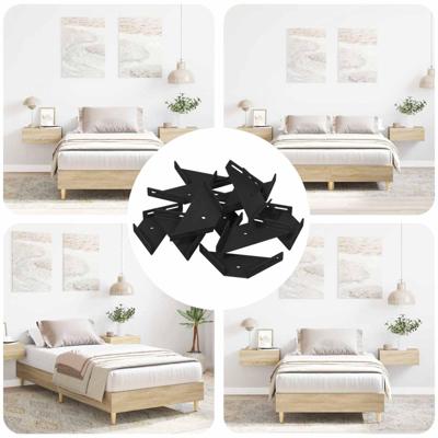 VidaXL Hoekbeugel 12 pcs zwart 138,5 x 50,5 x 16 mm ijzer