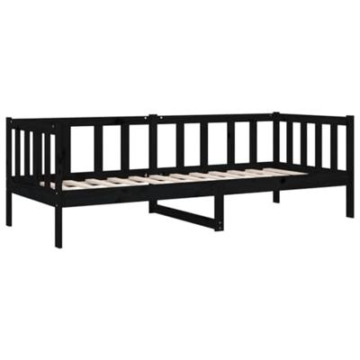 Slaapbank 90x190 cm massief grenenhout zwart
