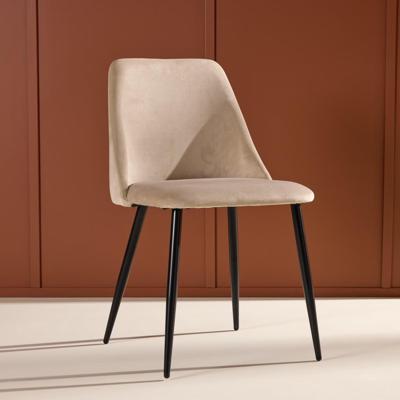 Nohr Eetkamerstoel 'Denon' Velvet, kleur Beige