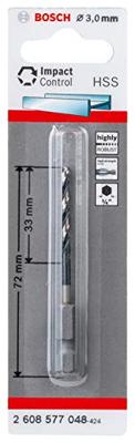 Bosch Accessories 2608577048 2608577048 Metaal-spiraalboor 3 mm Gezamenlijke lengte 72 mm DIN 338 1 stuk(s)