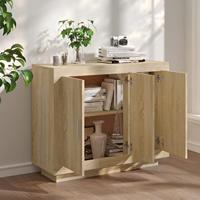 Dressoir 92x35x75 cm bewerkt hout sonoma eikenkleurig - thumbnail