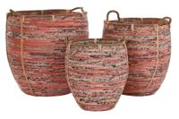 Mandenset DKD Home Decor Perzik Natuurlijk Boho 52 x 52 x 58 cm - thumbnail