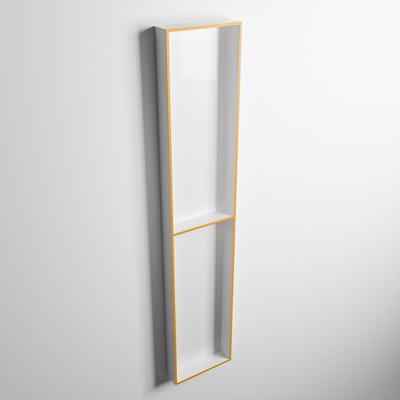 MONDIAZ EASY Nis 89,5x29,5cm in solid surface kleur Ocher | Talc. 2 vakken geschikt voor in- of opbouw MONDIAZ EASY Nis 89,5x29,5cm in solid surface kleur Ocher | Talc. 2 vakken geschikt voor in- of opbouw