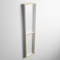 MONDIAZ EASY Nis 89,5x29,5cm in solid surface kleur Ocher | Talc. 2 vakken geschikt voor in- of opbouw - thumbnail
