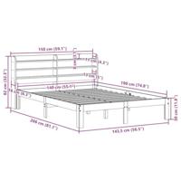 Bed met matras massief grenenhout wasbruin 140x190 cm - thumbnail