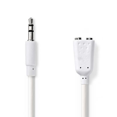 Nedis CAGP22100WT02 Stereo-audiokabel 3,5 Mm Male - 2x 3,5 Mm Male 0,2 M Wit - thumbnail