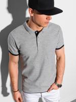 Ombre - Heren Poloshirt - Grijs - SALE - Knoopsluiting - S1382-S - thumbnail
