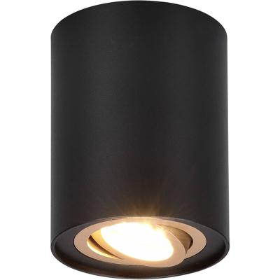 LED Plafondspot - Trion Cosmin - GU10 Fitting - Rond - Mat Zwart - Aluminium