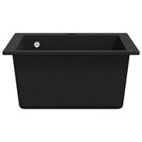 VidaXL Spoelbak opbouw enkele bak graniet zwart - thumbnail
