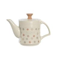 Theepot DKD Home Decor Beige Keramiek 1 L - thumbnail
