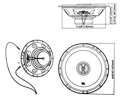 JBL Stage1 61F 2-weg coaxiale inbouwluidspreker 200 W Inhoud: 2 stuk(s)