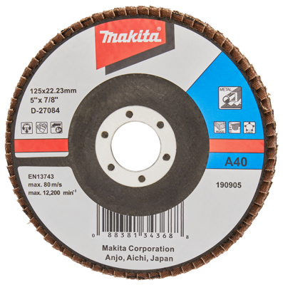Makita Accessoires Lamellenschuurschijf 125mm A40 - D-27084 D-27084 Makita Accessoires Lamellenschuurschijf 125mm A40 - D-27084 D-27084