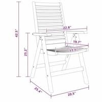Tuinstoel 4 pcs Bruin 52 x 64.5 x 108 cm Massief teakhout - thumbnail