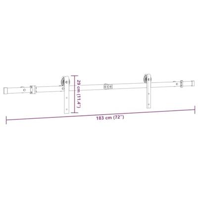 VidaXL Doos met onderdelen voor schuifdeur 183 cm staal zwart VidaXL Doos met onderdelen voor schuifdeur 183 cm staal zwart