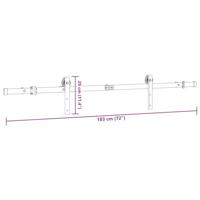 VidaXL Doos met onderdelen voor schuifdeur 183 cm staal zwart - thumbnail