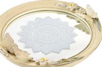 Middenstuk DKD Home Decor Beige Hars Spiegel 24 x 22,6 x 18 cm - thumbnail