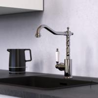 Keukenmengkraan Schutte Old Style Retro Hoge Draaibare Uitloop Chroom Schütte - thumbnail