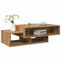 Salontafel 105x55x32 cm bewerkt hout artisanaal eikenkleurig - thumbnail