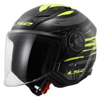 LS2 jethelm "of616 airflow ii brush" helmet airflow ii of6 brush sw/ge gr. m - thumbnail