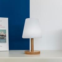 Snoerloze tafellamp - LUMISKY - STANDY MINI WOOD - H25 cm - Voet van natuurlijk bamboe - Warm wit en witte LED - thumbnail