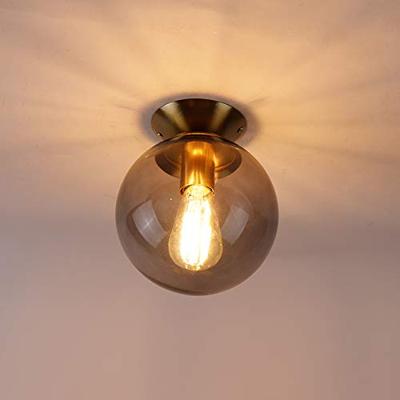 QAZQA Art deco plafondlamp messing met smoke glas - Pallon