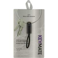 KeyMate Charge/Sync Keychain Cable Nylon Braided Micro USB Black - thumbnail
