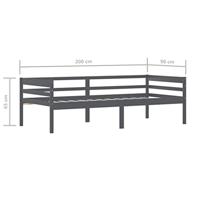 Bedframe massief grenenhout donkergrijs 90x200 cm - thumbnail