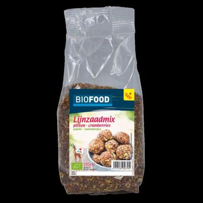 Biofood Lijnzaadmix pitten cranberry bio 250 Gram