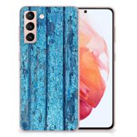Samsung Galaxy S21 | Bumper Hoesje | Wood Blue - thumbnail