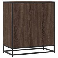 Dressoir 68x35x76 cm bewerkt hout en metaal bruin eikenkleur - thumbnail
