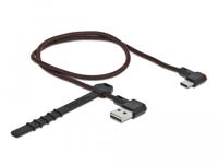 Delock USB-kabel USB 2.0 USB-A stekker, USB-C stekker 0.50 m Zwart Vergulde steekcontacten 85280 - thumbnail