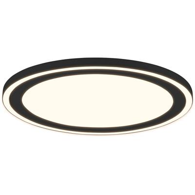 LED Plafondlamp - Plafondverlichting - Trion Coman - 29W - Warm Wit 3000K - Rond - Mat Zwart - Kunststof