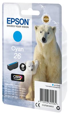Epson Inktcartridge 26 Origineel Cyaan C 13 T 26124012 - thumbnail