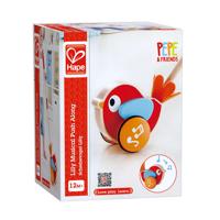 Hape lilly vogel houten duwstok met geluid - thumbnail