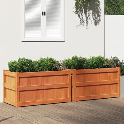 VidaXL Plantenbakken 2 st cm massief grenenhout wasbruin