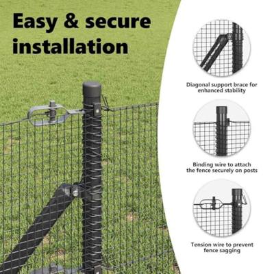 VidaXL Afrasteringspaal grijs 10 x 0,4 m (12 x 12 mm gaas)
