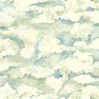 Dutch Wallcoverings Arboretum - Sora Soft Aqua - Blauw/Groen - thumbnail