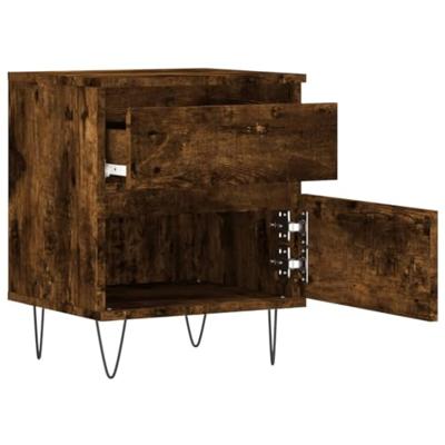 Nachtkastjes 2 st 40x35x50 cm bewerkt hout gerookt eikenkleurig