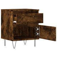 Nachtkastjes 2 st 40x35x50 cm bewerkt hout gerookt eikenkleurig - thumbnail