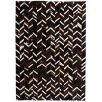 vidaXL Vloerkleed chevron patchwork 120x170 cm echt leer zwart/wit - thumbnail