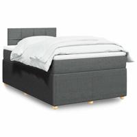 Boxspring met matras stof donkergrijs 120x190 cm - thumbnail