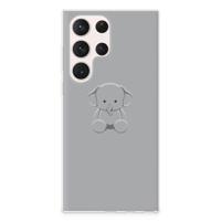 Samsung Galaxy S23 Ultra Telefoonhoesje met Naam Grijs Baby Olifant - thumbnail