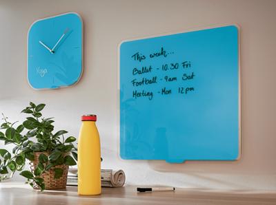 Wandklok leitz cosy glas blauw