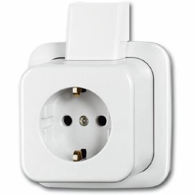 Busch Jaeger opbouw enkel stopcontact met randaarde wit