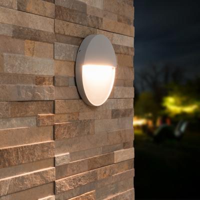 Gary LED Wandlamp Grijs - 6 Watt 280lm - Rond - Trapverlichting - IP54 Waterdicht - 3000K Warm wit - Dimbaar - Binnen en buiten - Modern